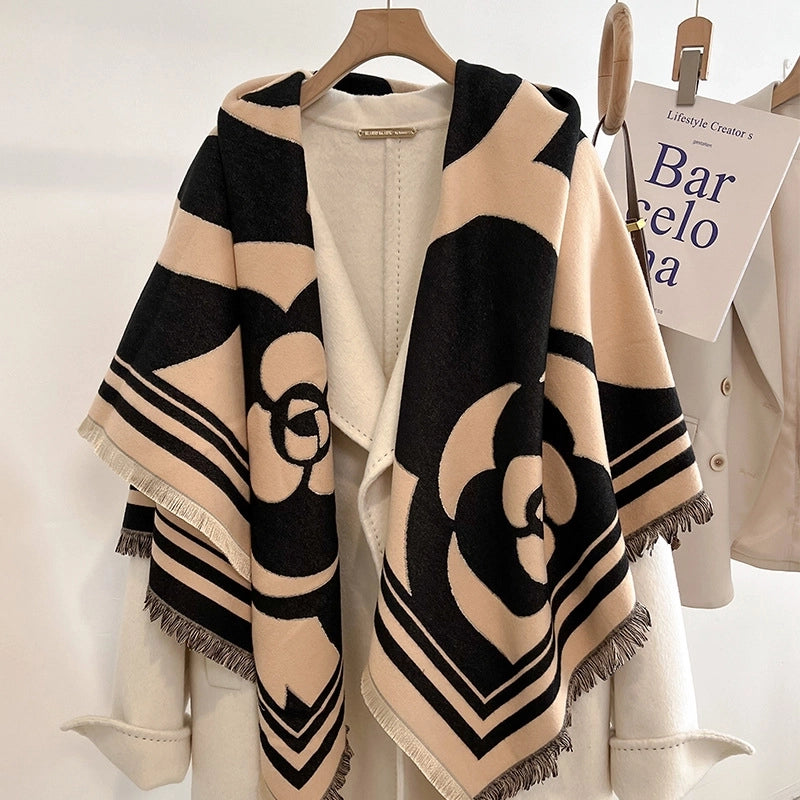 Women's Lady Geometric Imitation Cashmere Shawl