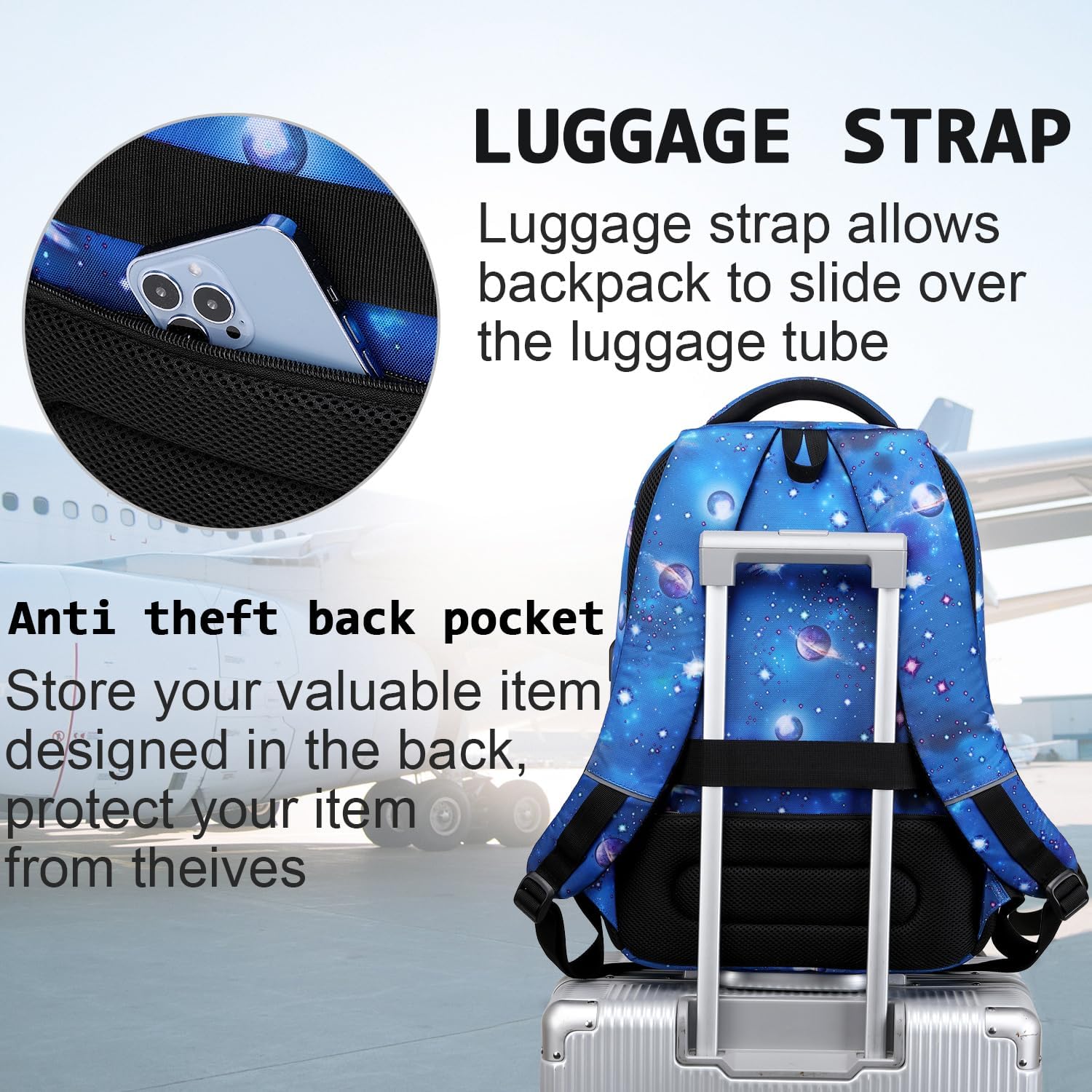 Laptop Backpack,Business Travel Anti Theft Slim Durable Laptops Backpack with USB Charging Port,Water Resistant College Computer Bag for Women & Men Fits 15.6 Inch Laptop and Notebook - Black
