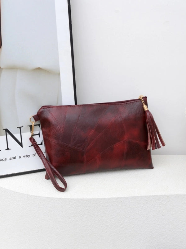 Black Brown Pu Leather Solid Color Clutches
