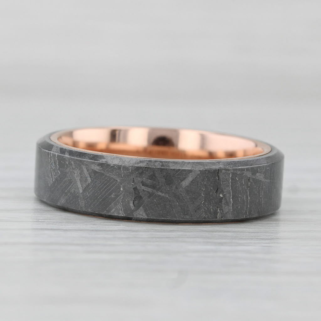 Brilliant Earth Tundra Meteorite Ring 14k Rose Gold Wedding Band Size 9.5 w/ Box