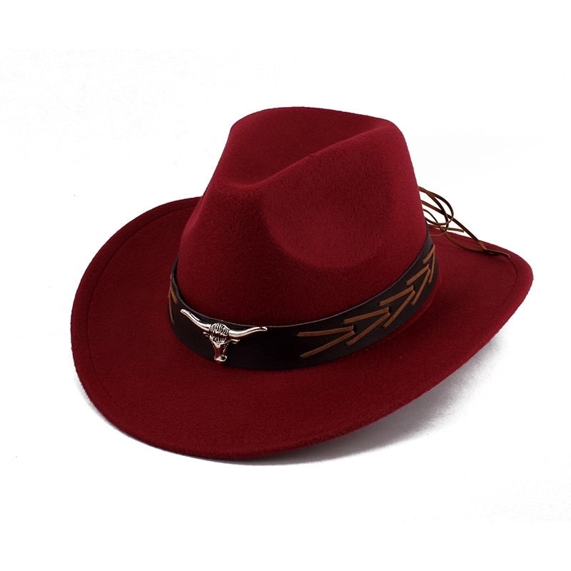Ethnic Style Topper Hat Western Cowboy Hat Tibetan Tibetan Performance Hat Woolen Hat Central Retro Woolen Hat
