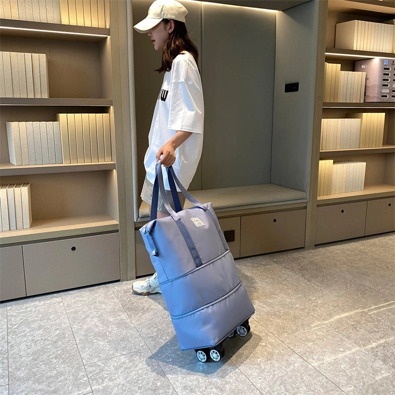 Travel Bag Large Capacity Universal Wheel Student Business Trip Waiting Storage Bag Waterproof Wet And Dry Separation Expandable Luggage Bag