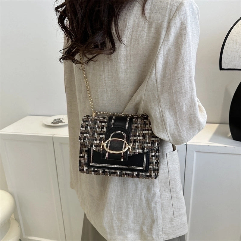Women's Medium All Seasons Pu Leather Canvas Streetwear Shoulder Bag