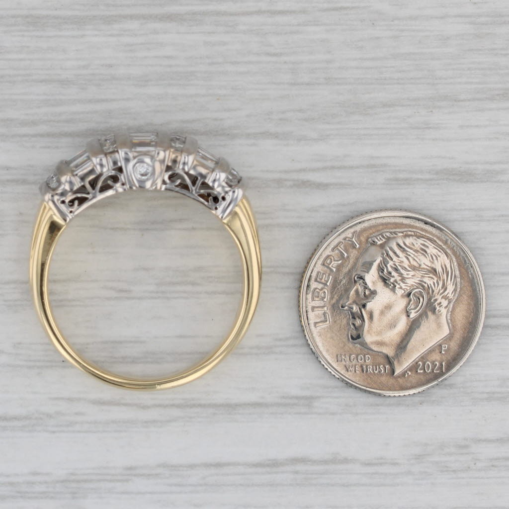 1.04ctw Diamond Ring 18k White Yellow Gold Size 8 Anniversary