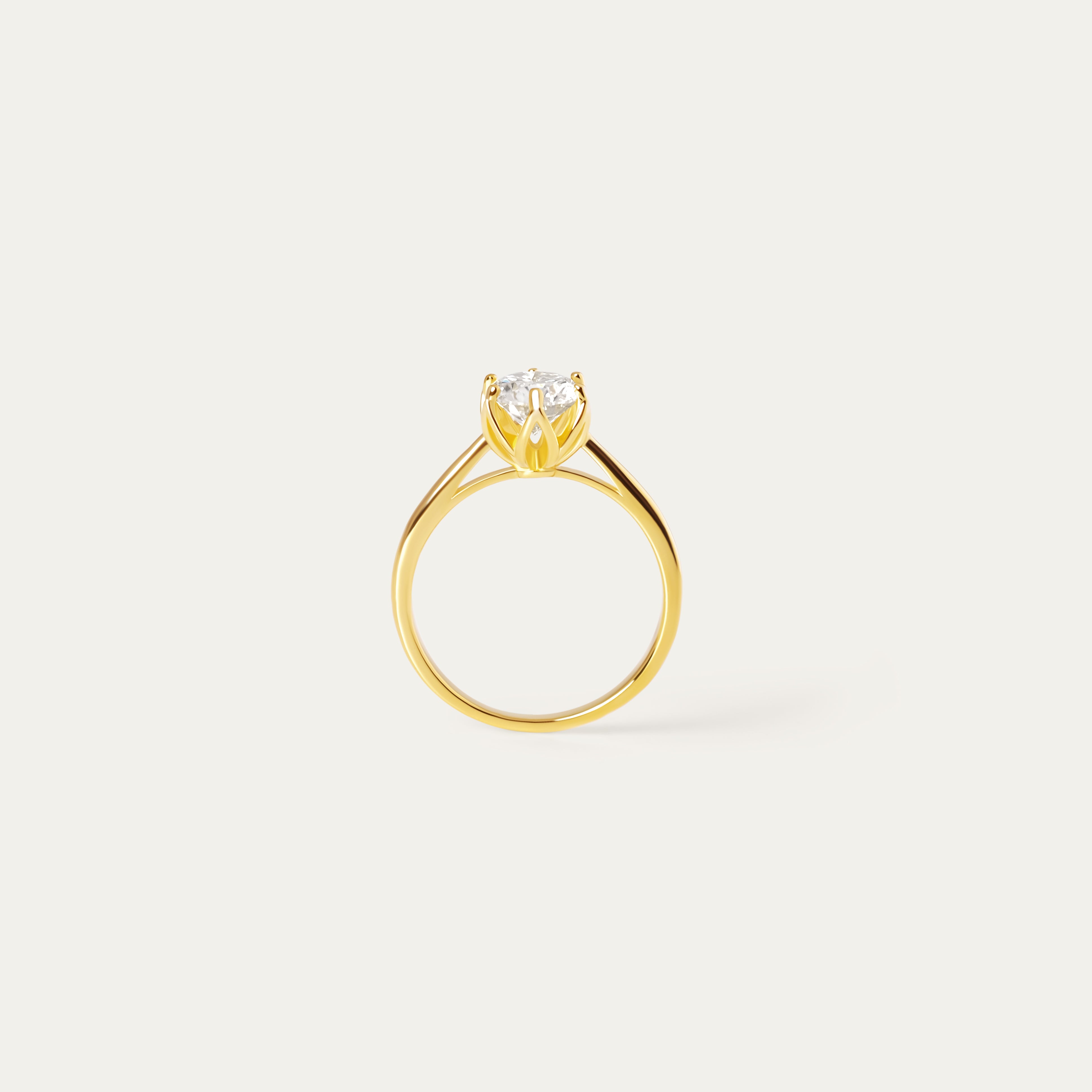 Issi 1.0ct Moissanite Ring (18K Gold Vermeil. Size 8)