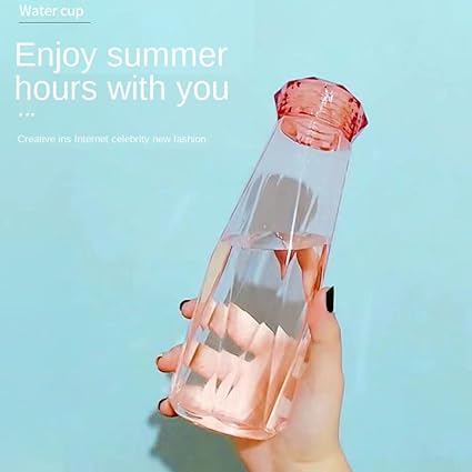 DIAMOND GLASS WATER BOTTLE 450ML