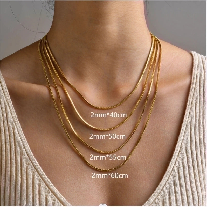201 Stainless Steel Classic Style Plating Solid Color Necklace