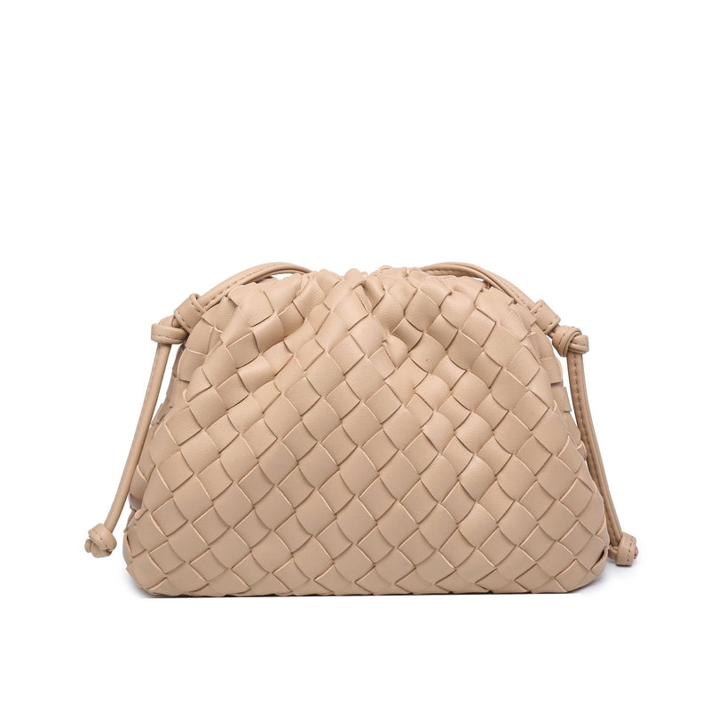 Women's Pu Leather Solid Color Classic Style Weave Cloud Shape Magnetic Buckle Crossbody Bag