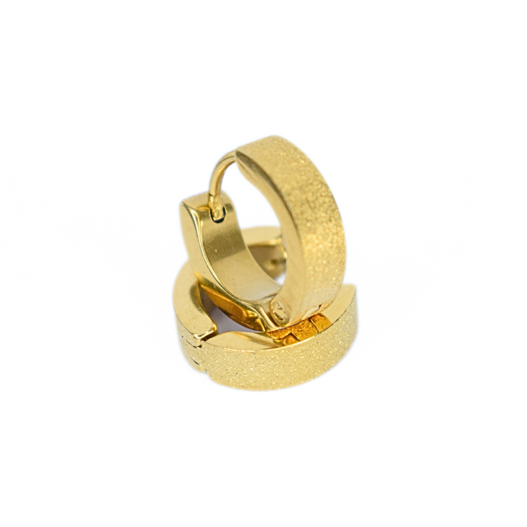 10mm Glitter edged hoops - Gold