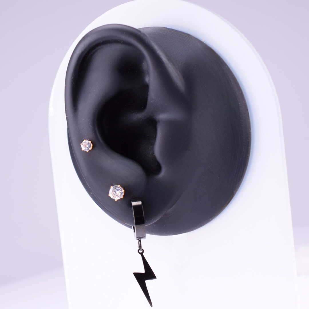 Lightning hoops - Black