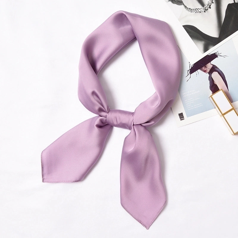 Women's Minimalist Solid Color Satin Silk Scarves