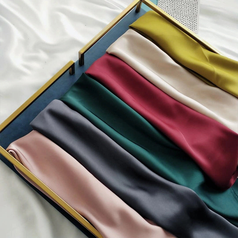 Women's Minimalist Solid Color Polyester Printing Silk Scarf