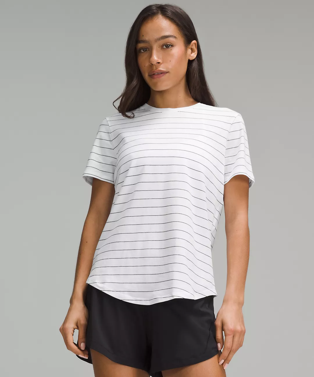 Love Curved-Hem Crewneck T-Shirt