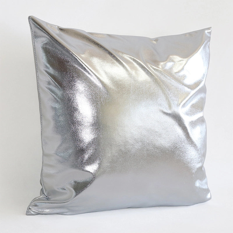 Classic Style Solid Color Pu Leather Spandex Bronzing Pillow Cases Couch & Sofa Decor