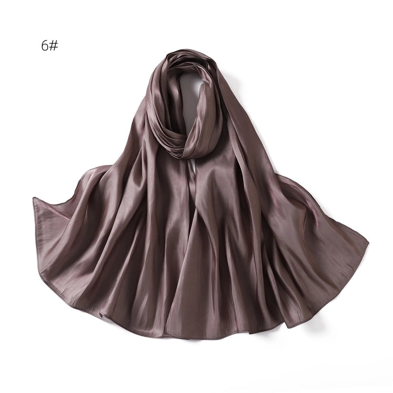 Spring And Summer New Thin Soft Shiny Satin Scarf Female Malay Indonesian Long Scarf Scarf Sun Protection Shawl