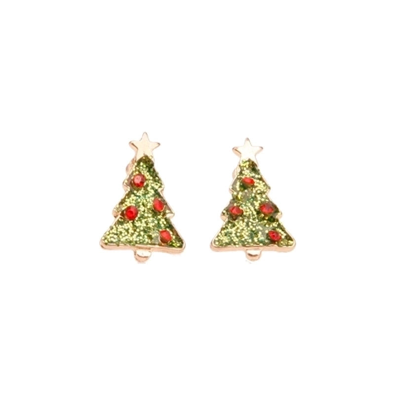 Fashion Santa Claus Christmas Socks Bell Epoxy Alloy Earrings