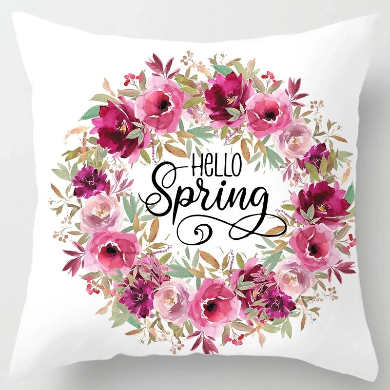 Sweet Minimalist Classic Style Letter Color Block Fibre Peach Skin Pillow Cases