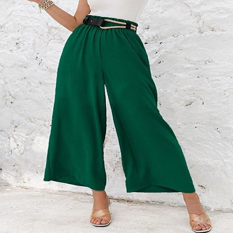 Summer High Waisted Wide Linen Pants For Women