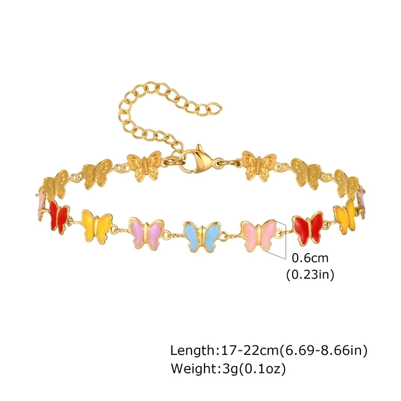 Vacation Beach Sweet Cherry Heart Shape Flower 201 Stainless Steel 18K Gold Plated Bracelets In Bulk