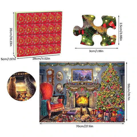 【UP TO 50% OFF】🎅🎄Advent Calendar Christmas Jigsaw Puzzles