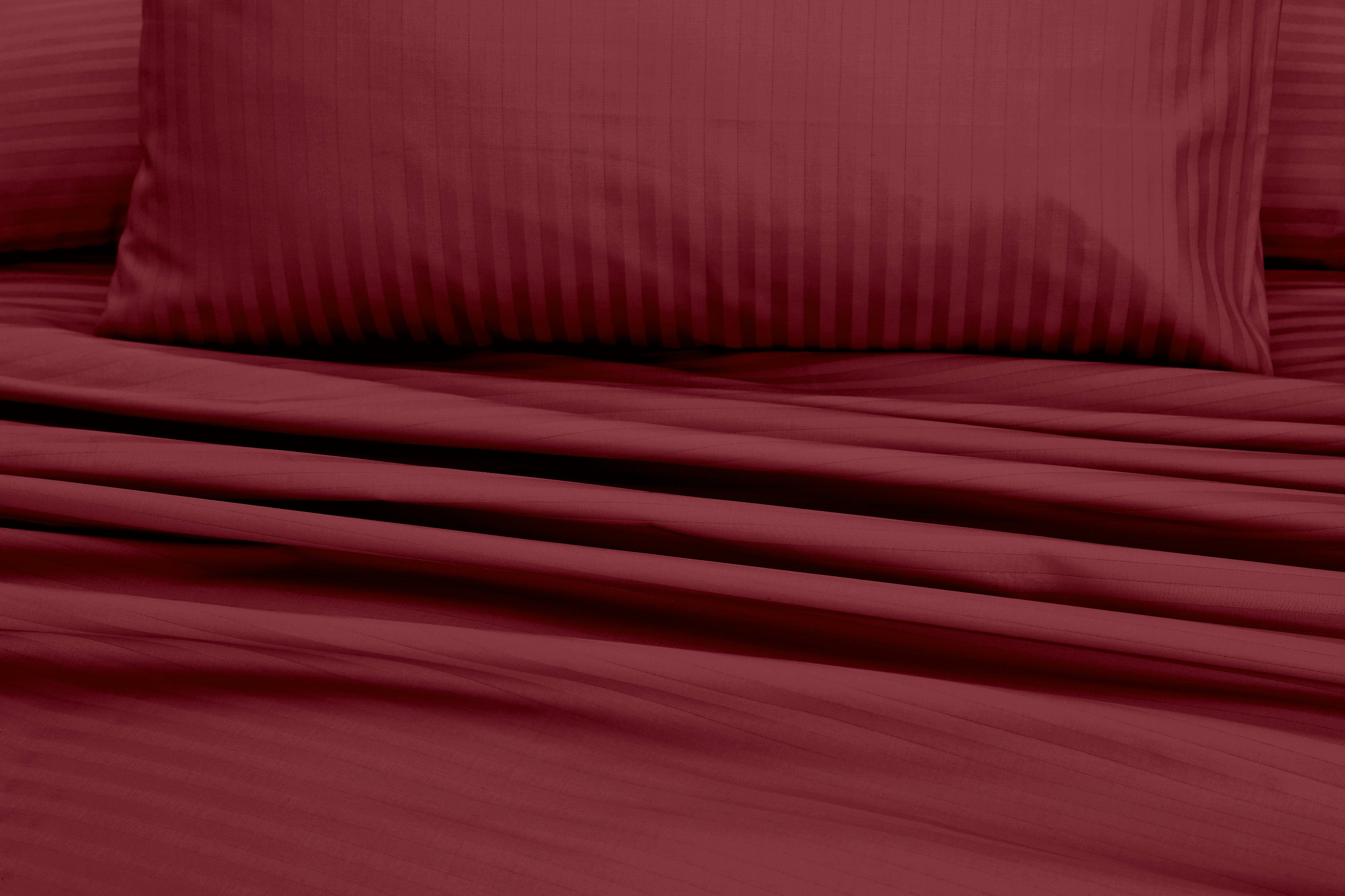 Maroon Stripe-Bed Sheet Set