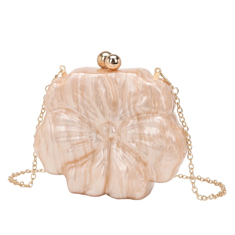 White Pink Black Arylic Solid Color Round Evening Bags