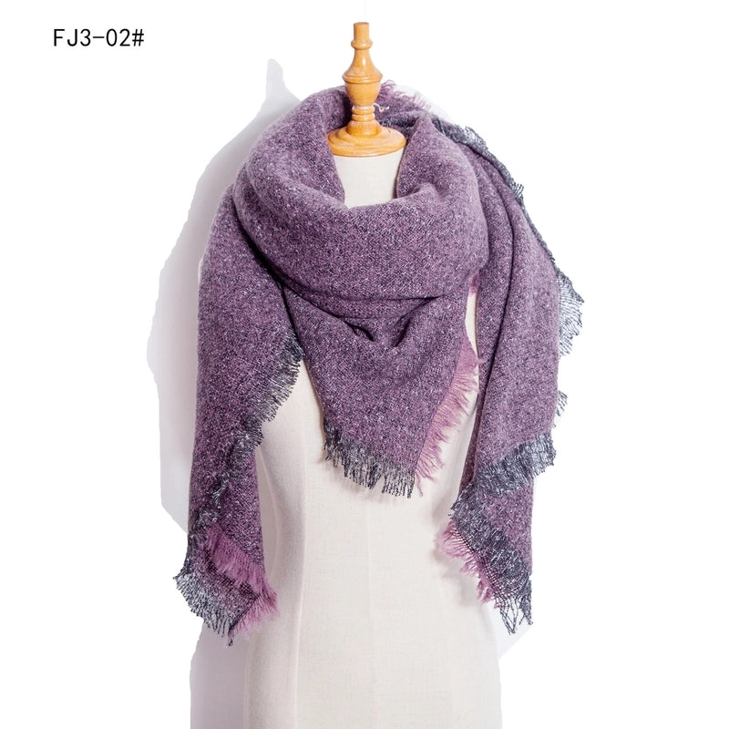 Women's Minimalist Solid Color Polyester Scarf
