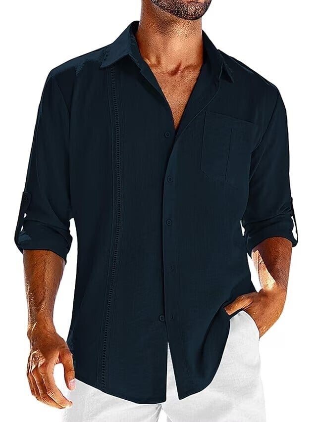 5-Pack Men's long sleeve zipper design casual shirt top