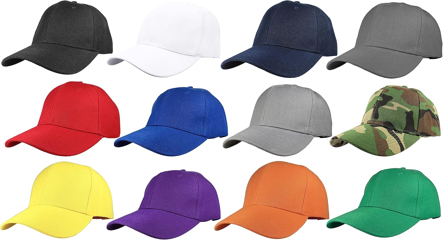 Gelante Plain Blank Baseball Caps Adjustable Back Strap Wholesale LOT 12 PC'S