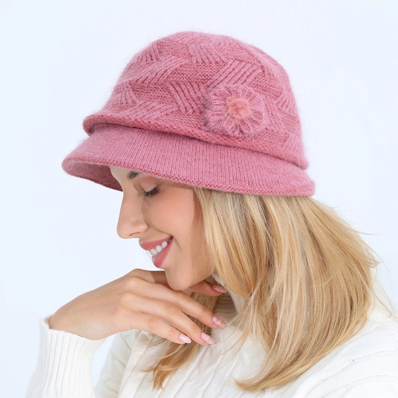 Women's Minimalist Solid Color Flat Eaves Wool Cap