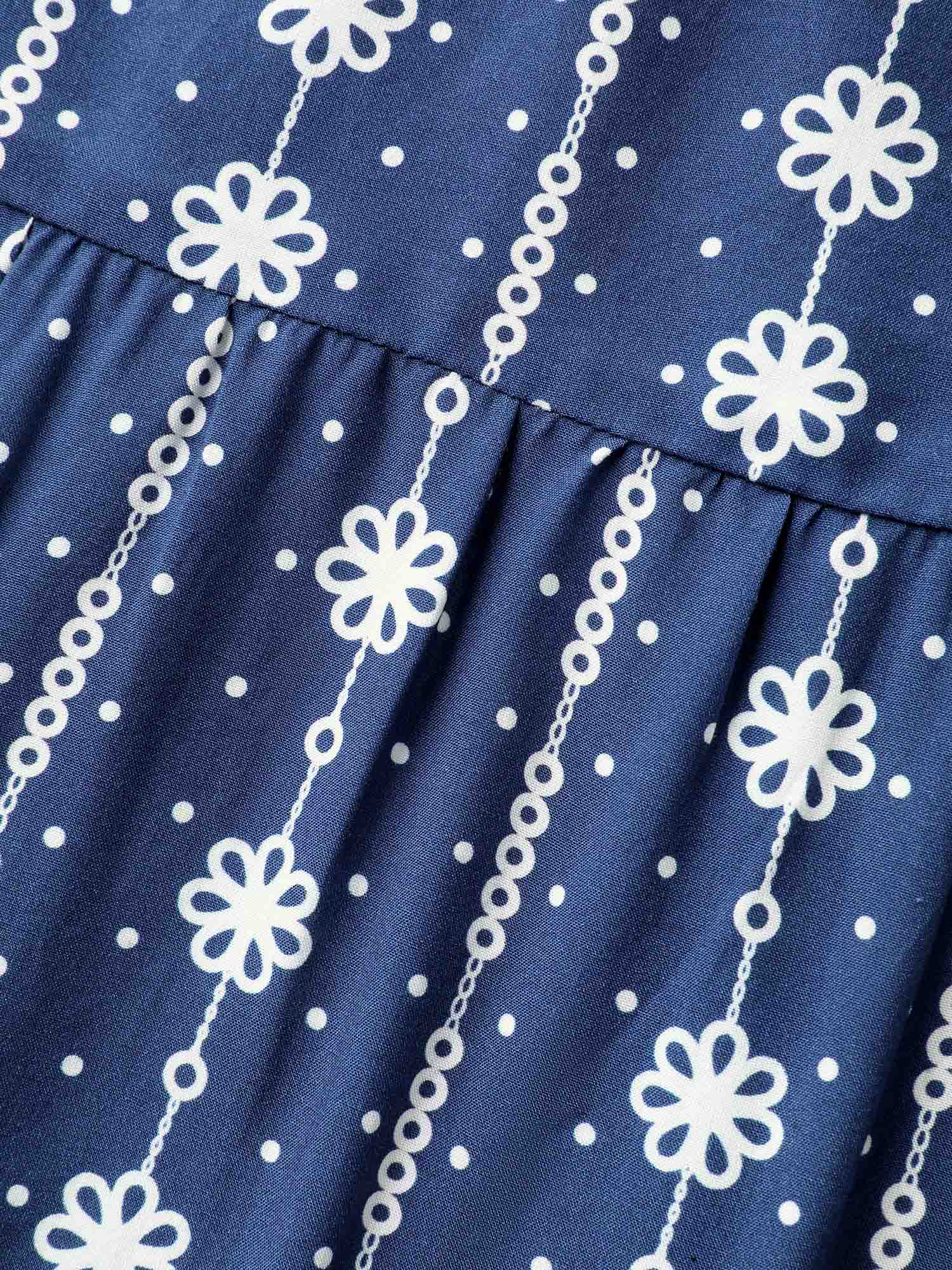 Rayon Floral Stripe Sweetheart Blouse