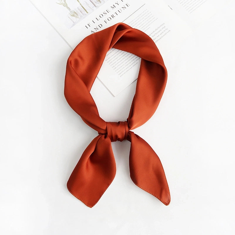 Women's Minimalist Solid Color Polyester Printing Silk Scarf