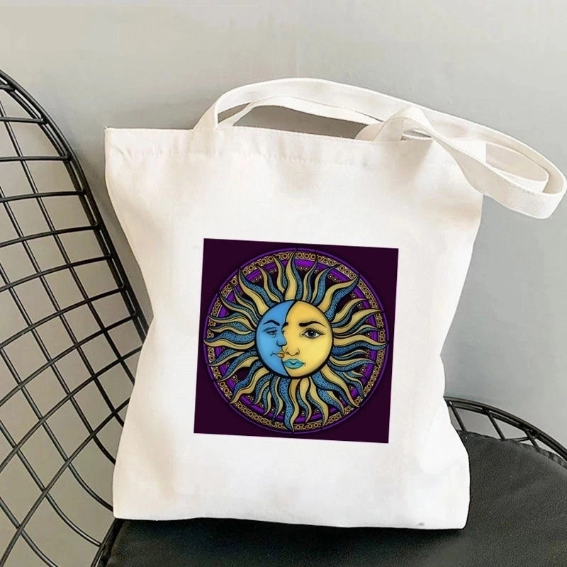 Women's Minimalist Sun Moon Shopping Bags