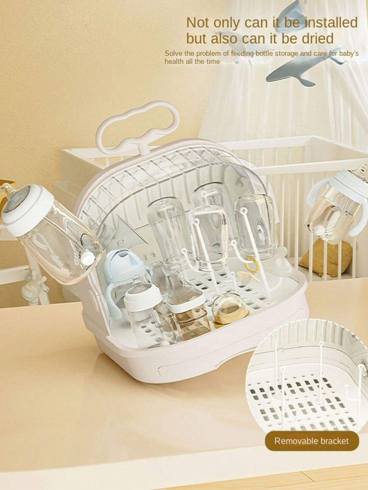 Baby Bottle Drying Rack Organizer Box