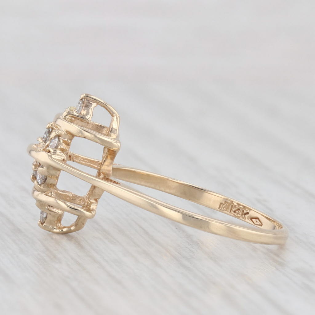 0.12ctw Diamond Cluster Ring 14k Yellow Gold Size 6