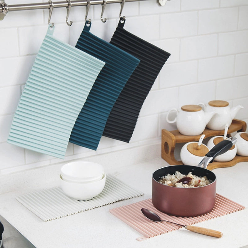 Kitchen Insulated Table Mat Hanging Square Sink Drain Mat Restaurant Non-slip Insulated Bowl Mat Coasters