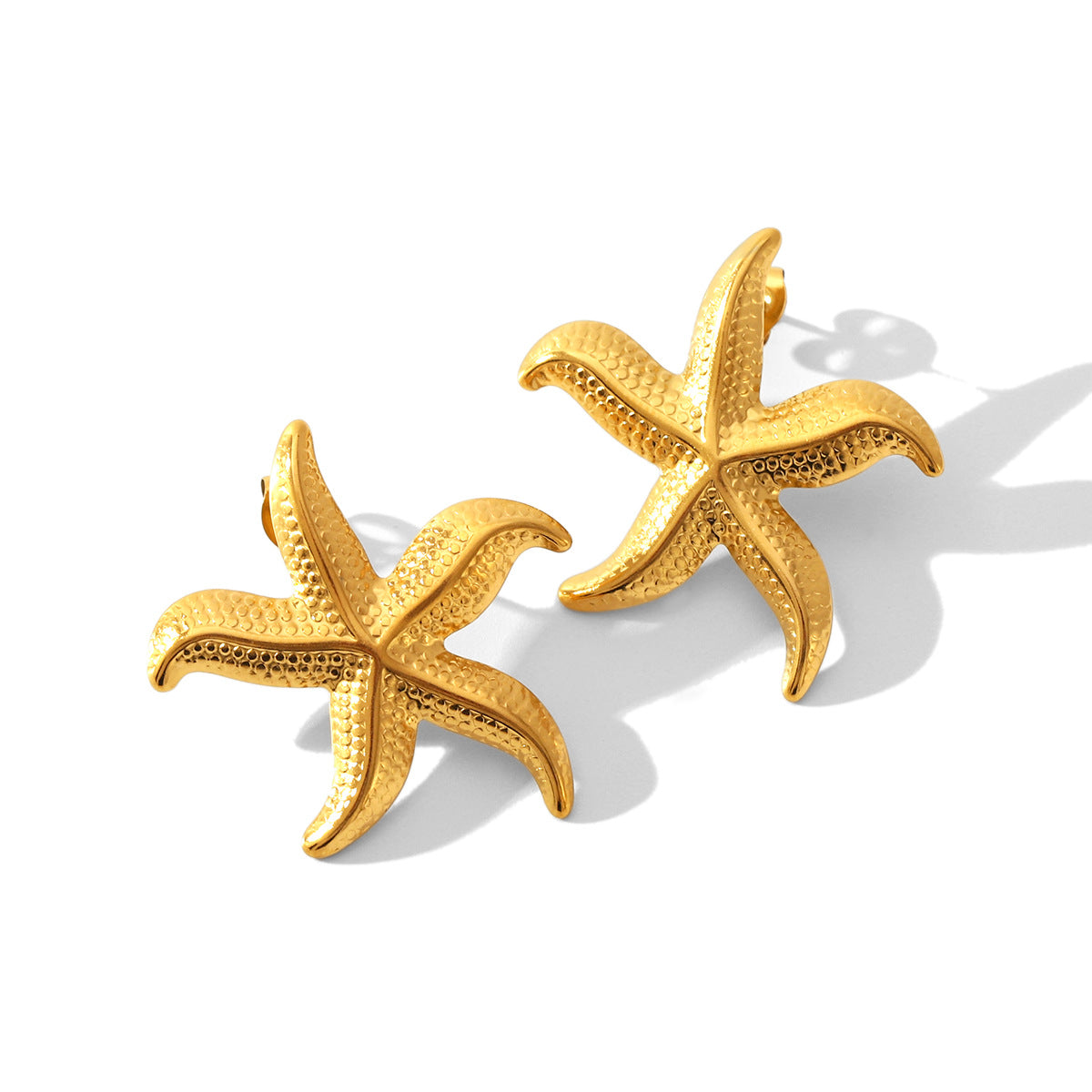 Ocean Style Stainless Steel Starfish Earrings For Women Fashion All-Match Star-Shaped Titanium Steel Earrings