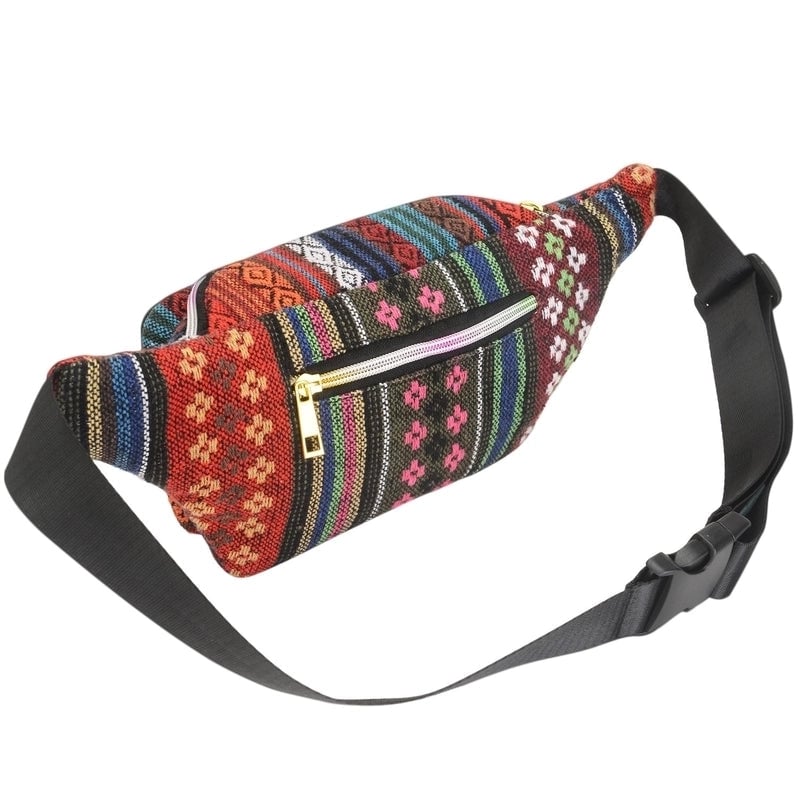 Women's Ethnic Style Color Block Polyester Waist Bags