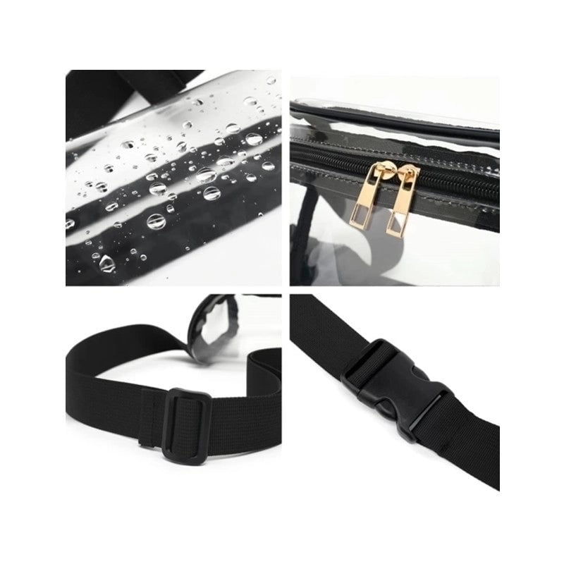 Unisex Classic Style Color Block Pvc Waist Bags