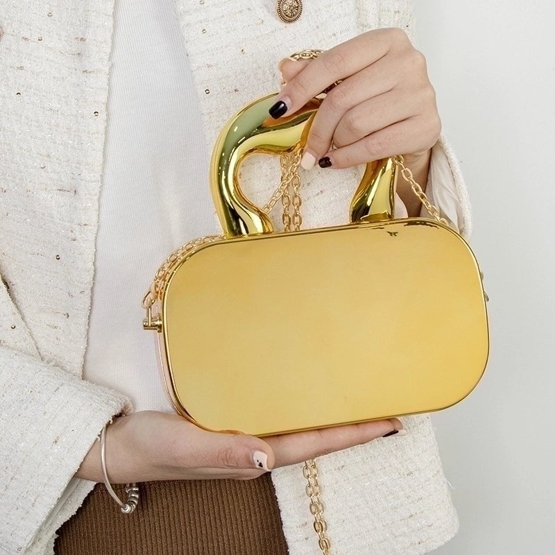 Women's Small Arylic Solid Color Classic Style Oval Lock Clasp Handbag