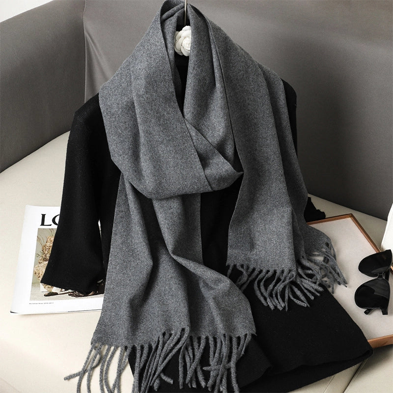 Women's Elegant Solid Color Imitation Cashmere Scarf