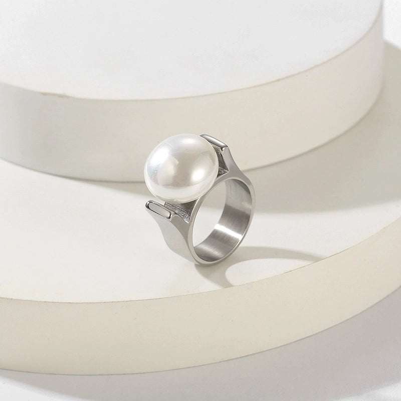 Stainless Steel Minimalist Roman Style Geometric Rings