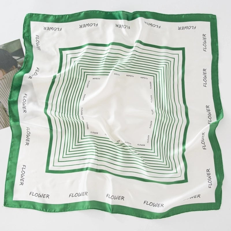 Women's Pastoral Letter Rose Satin Printing And Dyeing Dyeing Flowers Bandanas