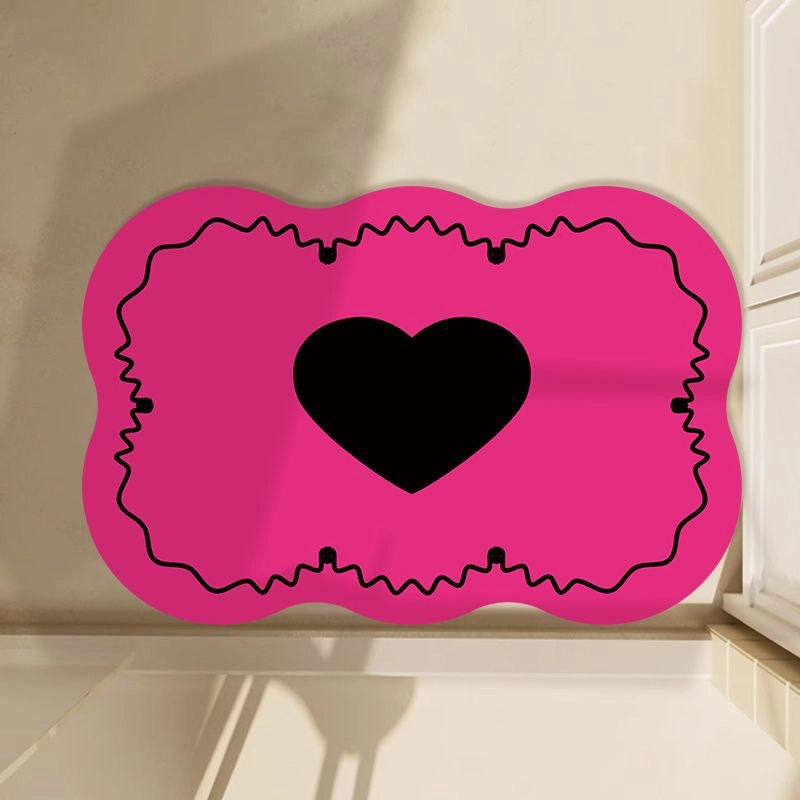 Cute Heart Shape Diatom Ooze Carpet Bathing