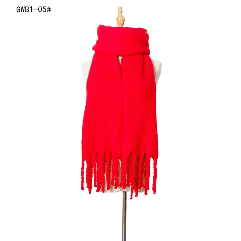 Women's Vintage Style Solid Color Polyester Scarf