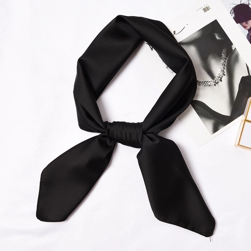 Women's Minimalist Solid Color Satin Silk Scarves