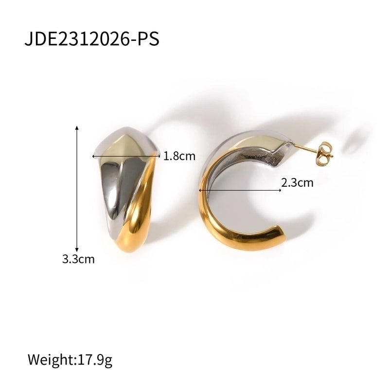 1 Pair Minimalist Classic Style Geometric Mixed Color 304 Stainless Steel Ear Studs