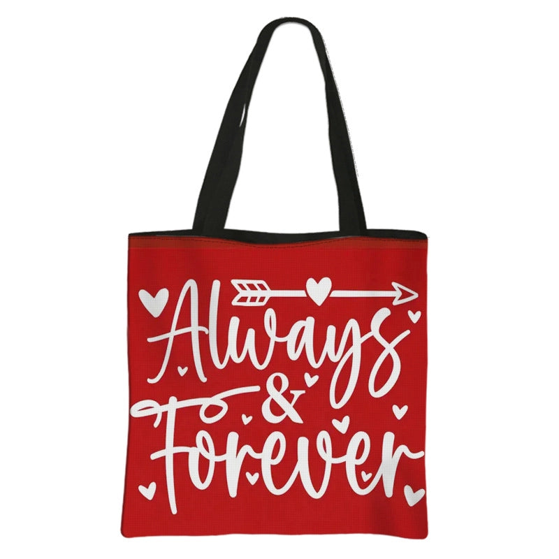 Women's Medium Polyester Letter Heart Shape Classic Style Square Open Shoulder Bag