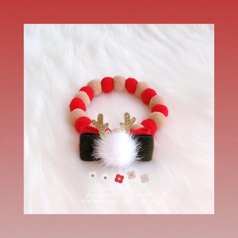 Cute Christmas Wreath Antlers Pet Accessories