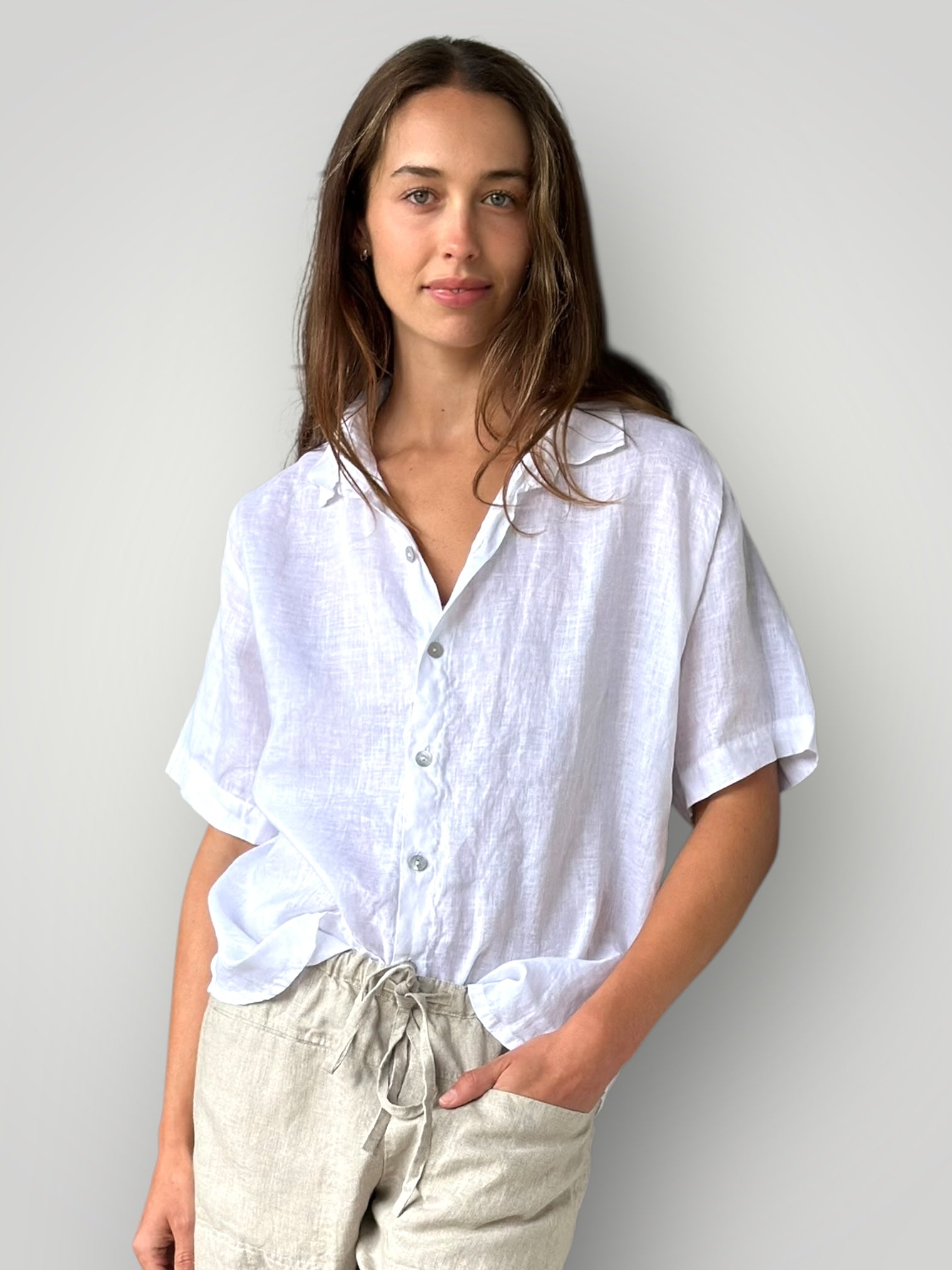 august shirt-white linen